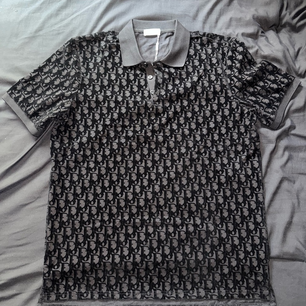 Dior All-Black Monogram Polo (XL)
